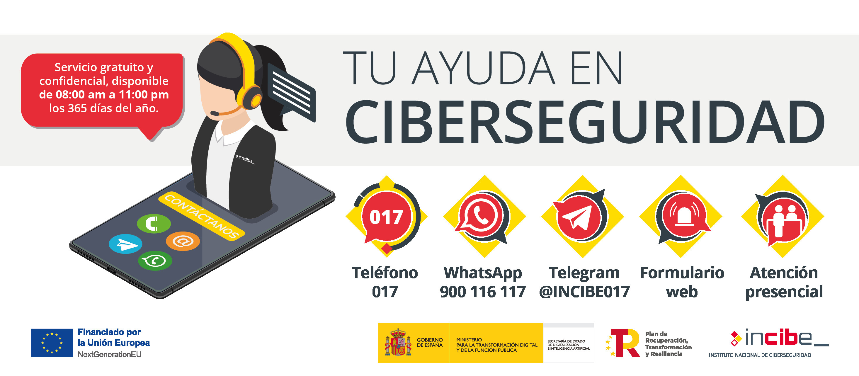 Información de contacto para la ayuda en ciberseguridad
