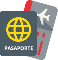 Icono de un pasaporte y un billete de avión